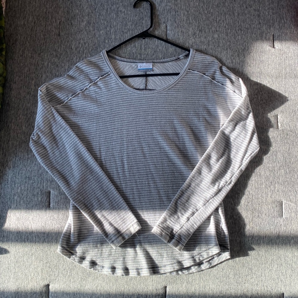 Columbia Striped Long Sleeve Lightweight Sweater